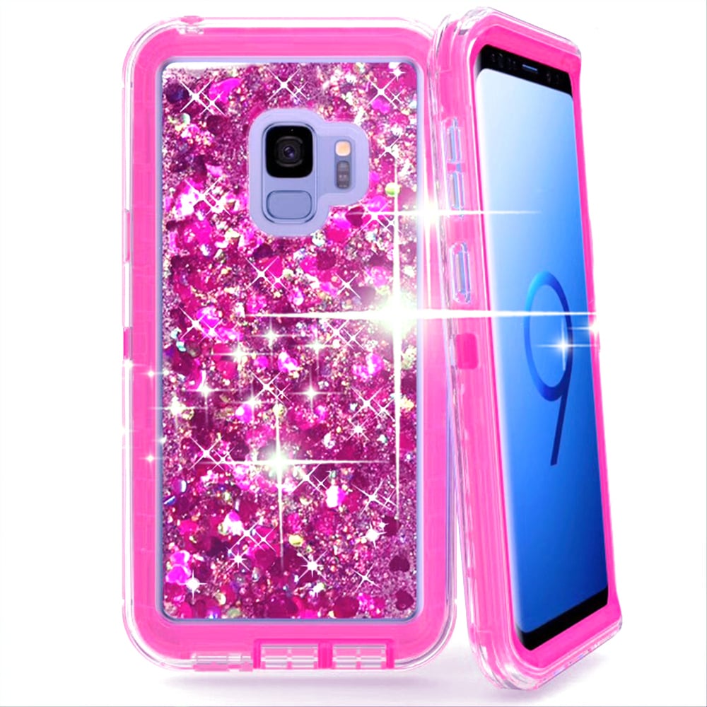 For Samsung Galaxy S9 Dual Layer Protective Shockproof Liquid Bling Sparkle Floating Glitter Quicksand Phone Case Girls Image 2