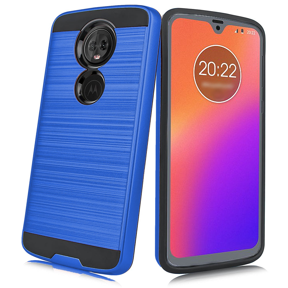 For Motorola Moto G7 [Luxury Brushed] Shockproof Slim Design Armor Defender Dual Layer Hybrid Rugged PC Plastic Impact Image 3