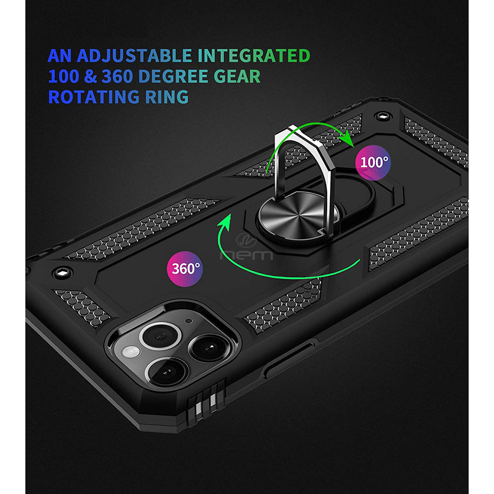 For Apple iPhone 12 Pro Max 6.7 Ring Stand Heavy Duty Military Grade Shockproof Rugged Bumper Image 4