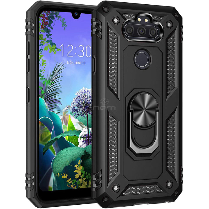 For LG Aristo 5 / Fortune 3 / Tribute / K8X / Phoenix 5 / LMK300 Ring Stand Heavy Duty Military Grade Shockproof Rugged Image 1