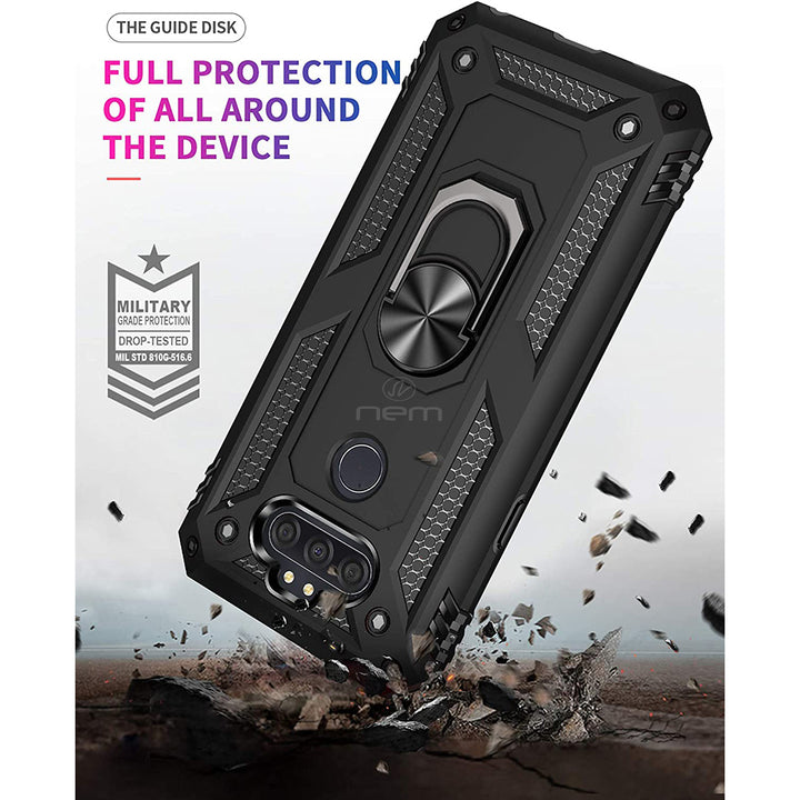 For LG Aristo 5 / Fortune 3 / Tribute / K8X / Phoenix 5 / LMK300 Ring Stand Heavy Duty Military Grade Shockproof Rugged Image 2