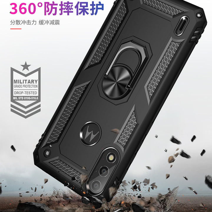 For Motorola Moto E7 Power 2021 Ring Stand Heavy Duty Military Grade Shockproof Rugged Bumper Image 4