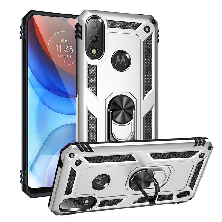 For Motorola Moto E7 Power 2021 Ring Stand Heavy Duty Military Grade Shockproof Rugged Bumper Image 9