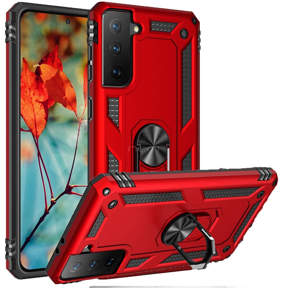 For Samsung Galaxy S21 Plus 5G / SM-G996 Ring Stand Heavy Duty Military Grade Shockproof Rugged Bumper Image 8