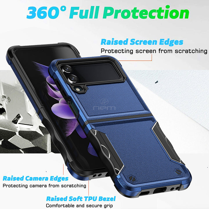 For Samsung Galaxy Z Flip 4 Dual Layer Commuter Style Heavy Duty Protective Shockproof Trailblaze Hybrid Case Cover Image 3