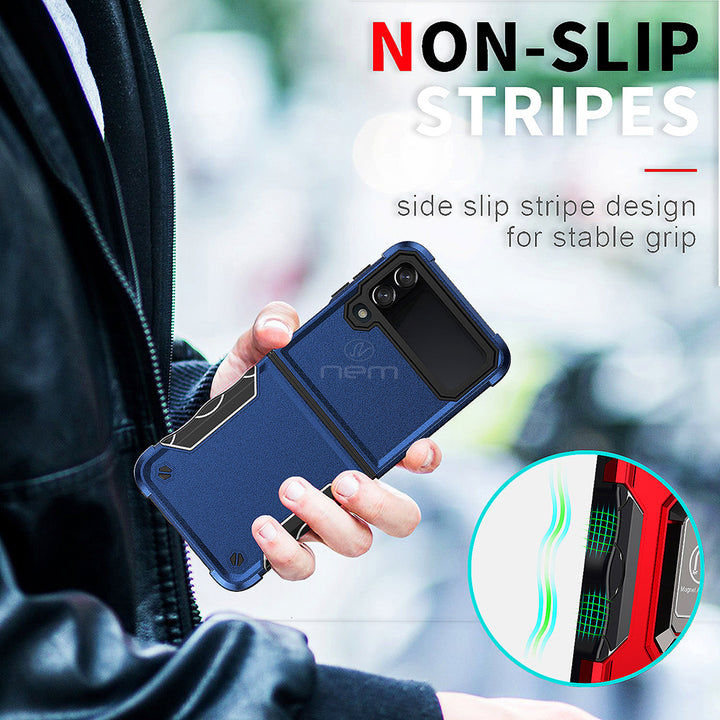 For Samsung Galaxy Z Flip 4 Dual Layer Commuter Style Heavy Duty Protective Shockproof Trailblaze Hybrid Case Cover Image 4