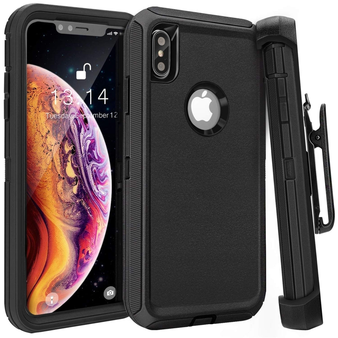 For Apple IPhone XS / IPhone X Heavy Duty Military Grade Full Body Shockproof Dust-Proof Drop Proof Rugged Protective Image 1
