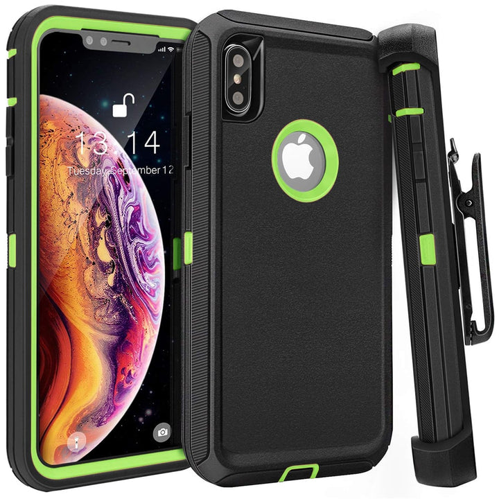 For Apple IPhone XR Heavy Duty Military Grade Full Body Shockproof Dust-Proof Drop Proof Rugged Protective Cover w/Belt Image 1