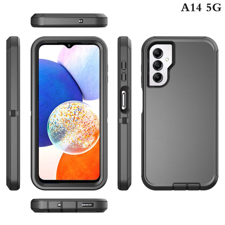 Samsung Galaxy A14 5G Rugged Shockproof Case with Belt Clip Black Heavy Duty Image 2