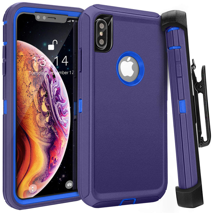 For Apple IPhone XR Heavy Duty Military Grade Full Body Shockproof Dust-Proof Drop Proof Rugged Protective Cover w/Belt Image 4