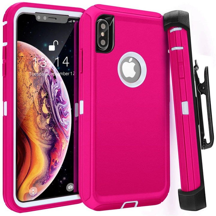 For Apple IPhone XR Heavy Duty Military Grade Full Body Shockproof Dust-Proof Drop Proof Rugged Protective Cover w/Belt Image 7