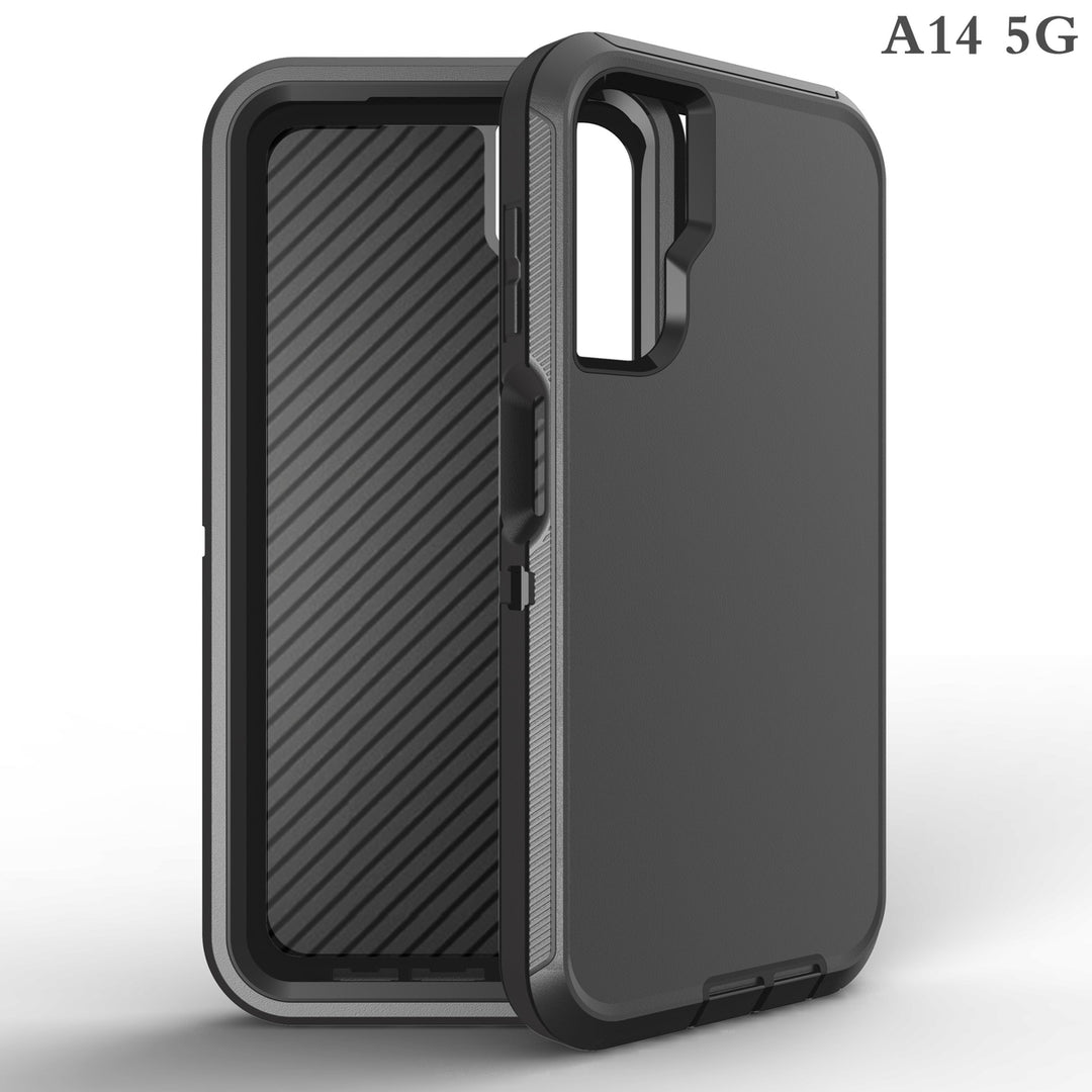 Samsung Galaxy A14 5G Rugged Shockproof Case with Belt Clip Black Heavy Duty Image 3