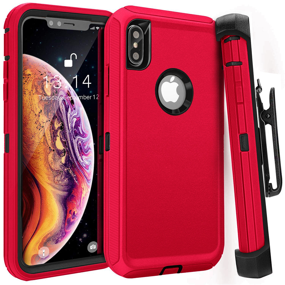 For Apple IPhone XR Heavy Duty Military Grade Full Body Shockproof Dust-Proof Drop Proof Rugged Protective Cover w/Belt Image 9