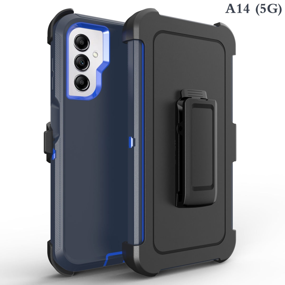 Samsung Galaxy A14 5G Rugged Shockproof Case with Belt Clip Black Heavy Duty Image 4