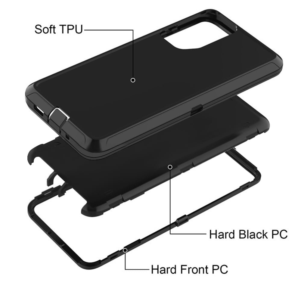 Samsung Galaxy S20 Heavy Duty Shockproof Rugged Case Black with Belt Clip Image 2