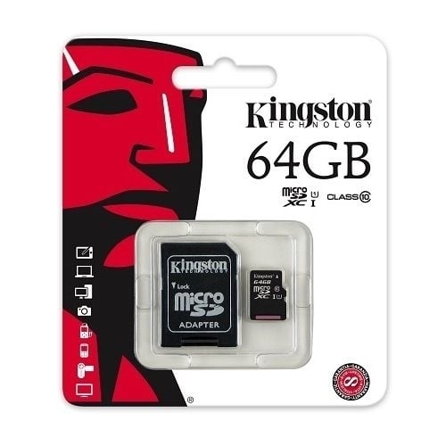 Kingston 128GB microSDXC Memory Card Class 10 UHS-I Waterproof with Adapter Image 1