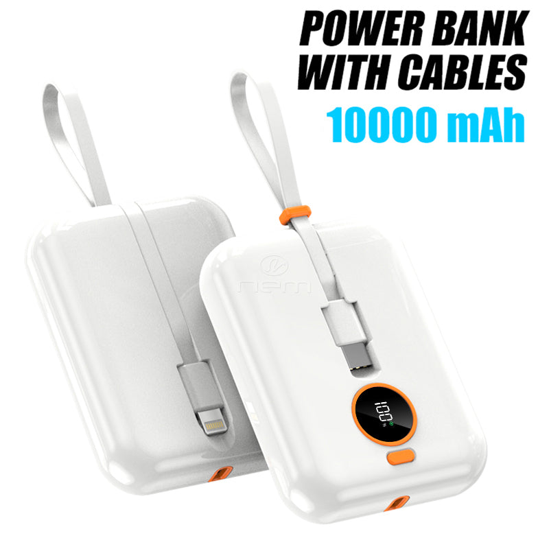 For Universal Fast Charge Power Bank Battery Portable Charger 10000mAh Built-In Lightning / Type-C Cable Image 6