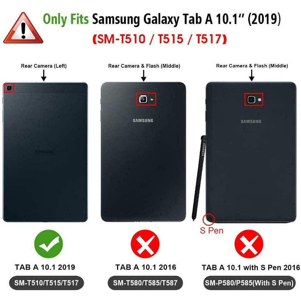 Samsung Galaxy Tab A 10.1 2019 Case Cover Black Dual Layer Shockproof Kickstand Image 2