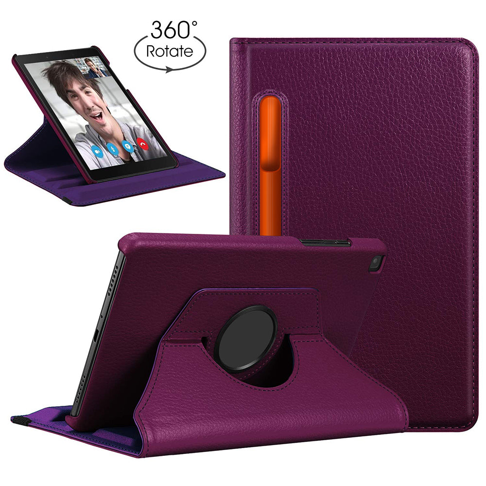 For Samsung Galaxy Tab A 8.0 2019 / T290 / T295 360 Degree Rotating Stand W/ Pencil Slots Leather Folio Tablet Case Image 8