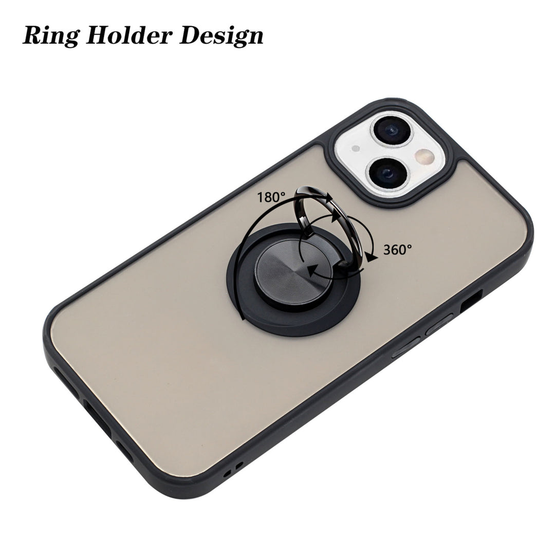 For Apple iPhone 13 6.1 Clear with Ring Kickstand Protective Shock -Absorbing Bumper Shockproof Phone Case Image 2