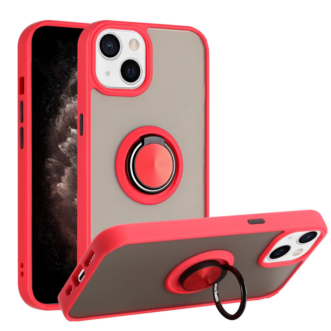 For Apple iPhone 13 Mini 5.4 Clear with Ring Kickstand Protective Shock -Absorbing Bumper Shockproof Phone Case Image 9