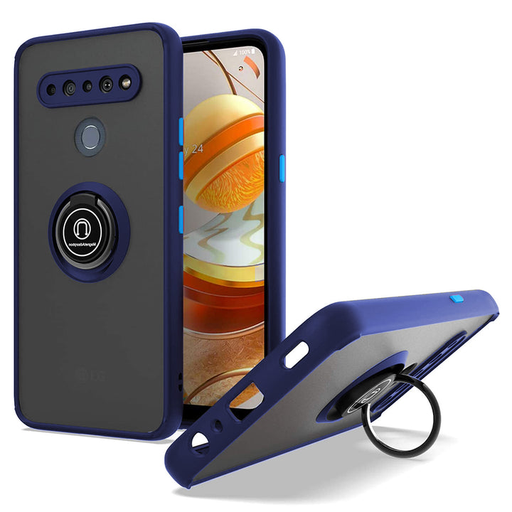 For LG K61 / Q61 Clear with Ring Kickstand Protective Shock -Absorbing Bumper Shockproof Phone Case Image 6