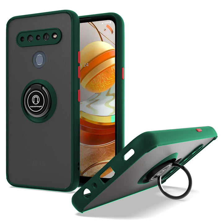 For LG K61 / Q61 Clear with Ring Kickstand Protective Shock -Absorbing Bumper Shockproof Phone Case Image 7