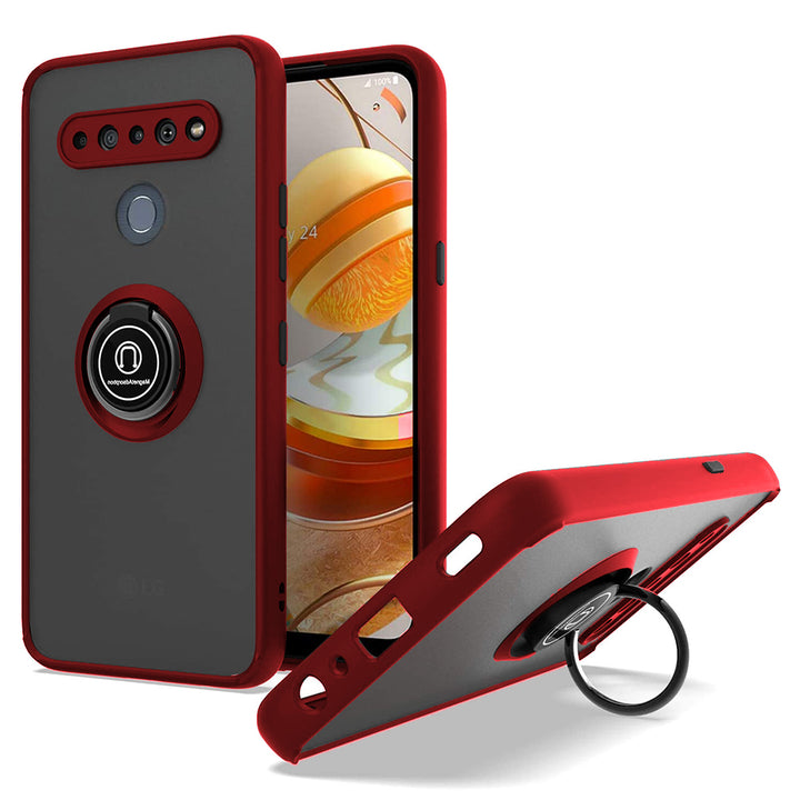 For LG K61 / Q61 Clear with Ring Kickstand Protective Shock -Absorbing Bumper Shockproof Phone Case Image 8