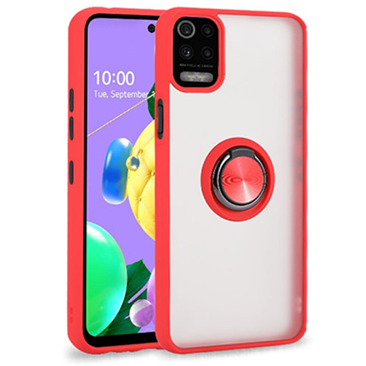 For LG K52 Clear with Ring Kickstand Protective Shock -Absorbing Bumper Shockproof Phone Case Image 7