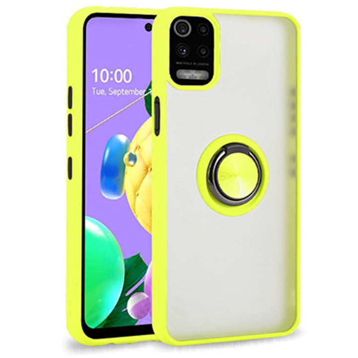 For LG K52 Clear with Ring Kickstand Protective Shock -Absorbing Bumper Shockproof Phone Case Image 8