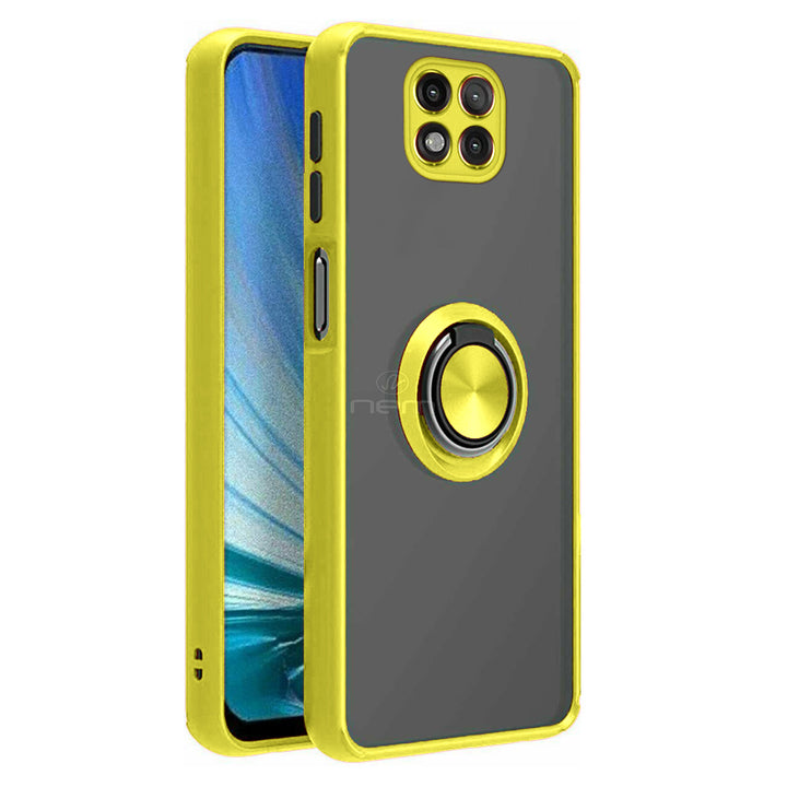 For Motorola Moto G Power 2021 Clear with Ring Kickstand, Protective Shock -Absorbing Bumper Shockproof Phone Case Image 1