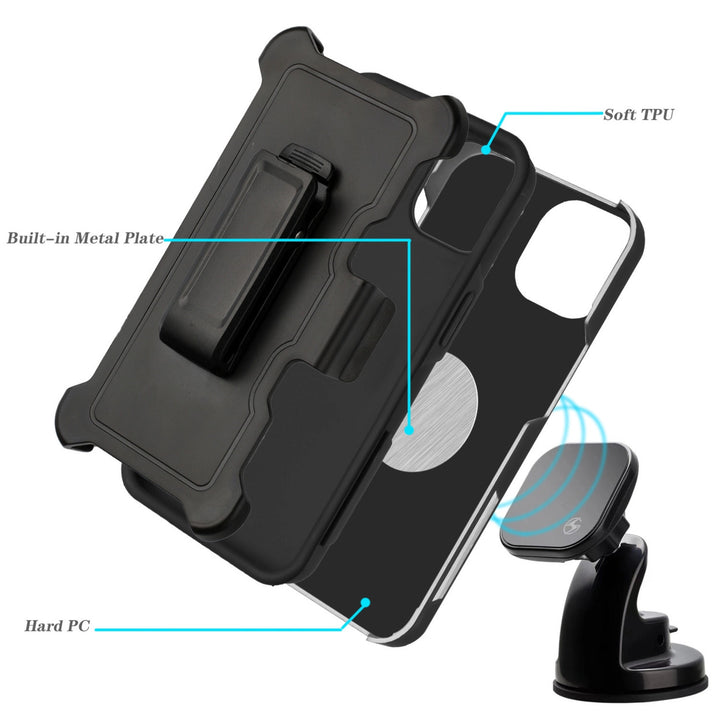 For Apple iPhone 14 Plus 6.7 Holster Case Combo Shell Slim Rugged Case with Kickstand Swivel Belt Clip Holster Image 3