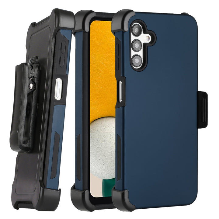 For Samsung Galaxy A04S / SM-A047F Holster Case Combo Shell Slim Rugged Case with Kickstand Swivel Belt Clip Holster Image 6