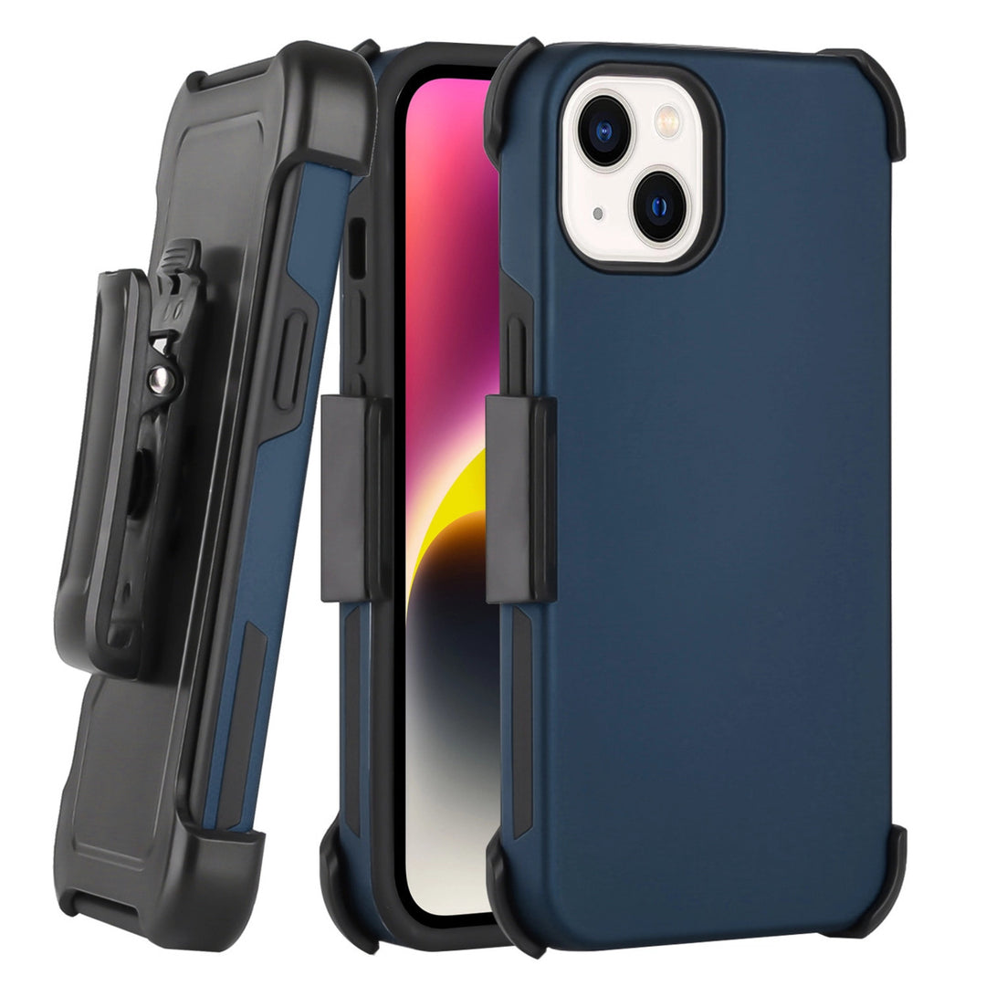 For Apple iPhone 14 Plus 6.7 Holster Case Combo Shell Slim Rugged Case with Kickstand Swivel Belt Clip Holster Image 6