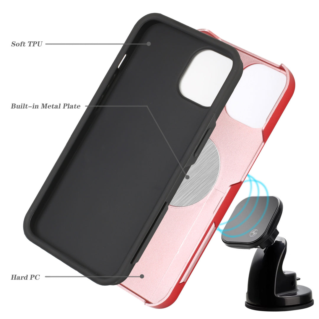 For Apple iPhone 14 6.1 Combo Shell Slim Rugged Case with Kickstand Swivel Heavy Duty Shockproof Cover Image 3