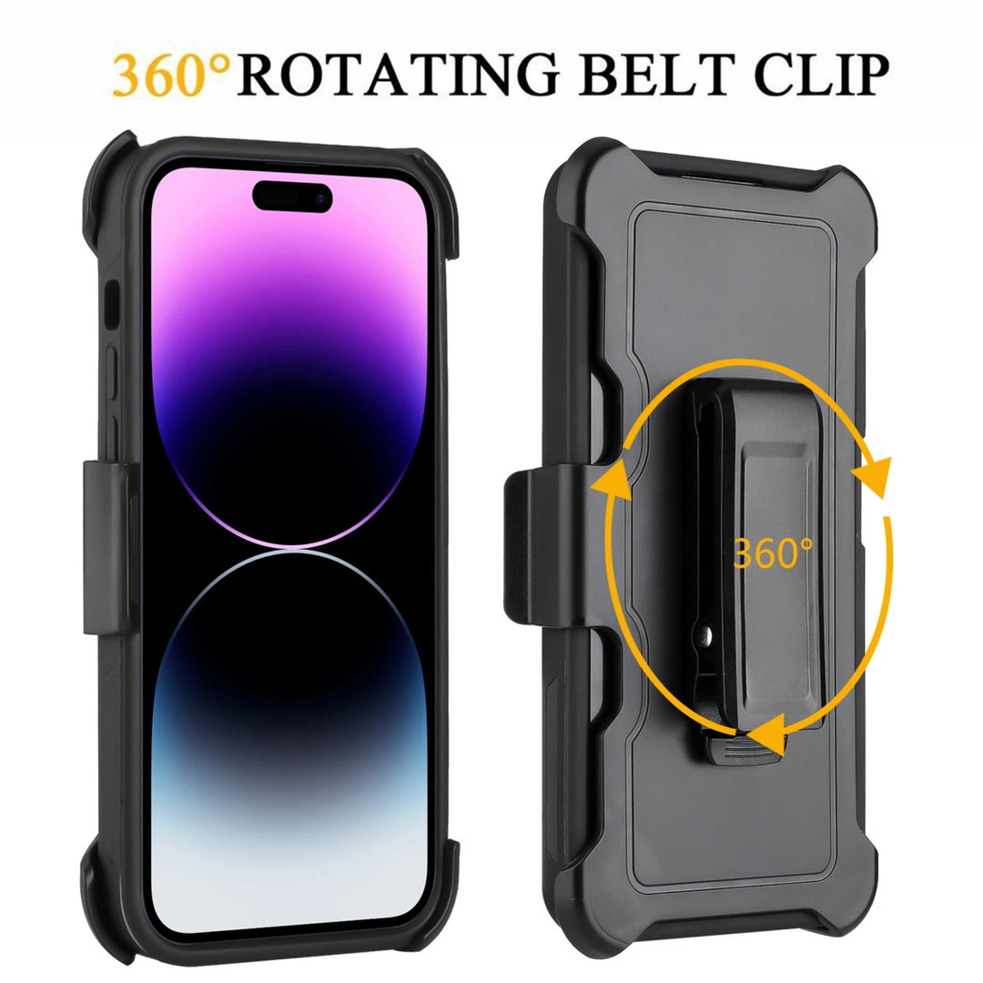 For Apple iPhone 14 Pro 6.1 Holster Case Combo Shell Slim Rugged Case with Kickstand Swivel Belt Clip Holster Shockproof Image 4