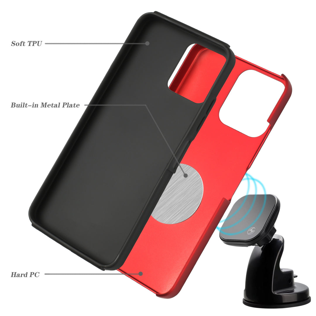 For T-MOBILE REVVL 6 Pro 5G Combo Shell Slim Rugged Case with Kickstand Swivel Heavy Duty Shockproof Cover Image 3