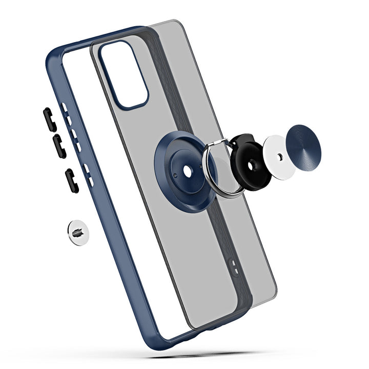 For Motorola Moto G9 Plus / XT2087 Clear with Ring Kickstand Protective Shock -Absorbing Bumper Shockproof Phone Case Image 4