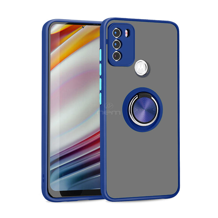 For Motorola Moto G60 / Moto G40 Fusion Clear with Ring Kickstand Protective Shock -Absorbing Bumper Shockproof Phone Image 4