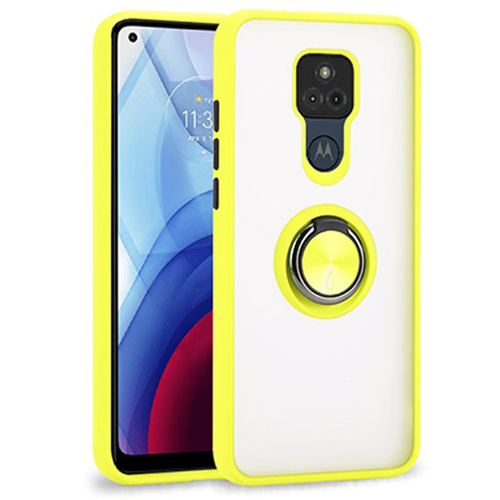 For Motorola Moto G Play 2021 Clear with Ring KickstandProtective Shock -Absorbing Bumper Shockproof Phone Case Image 9