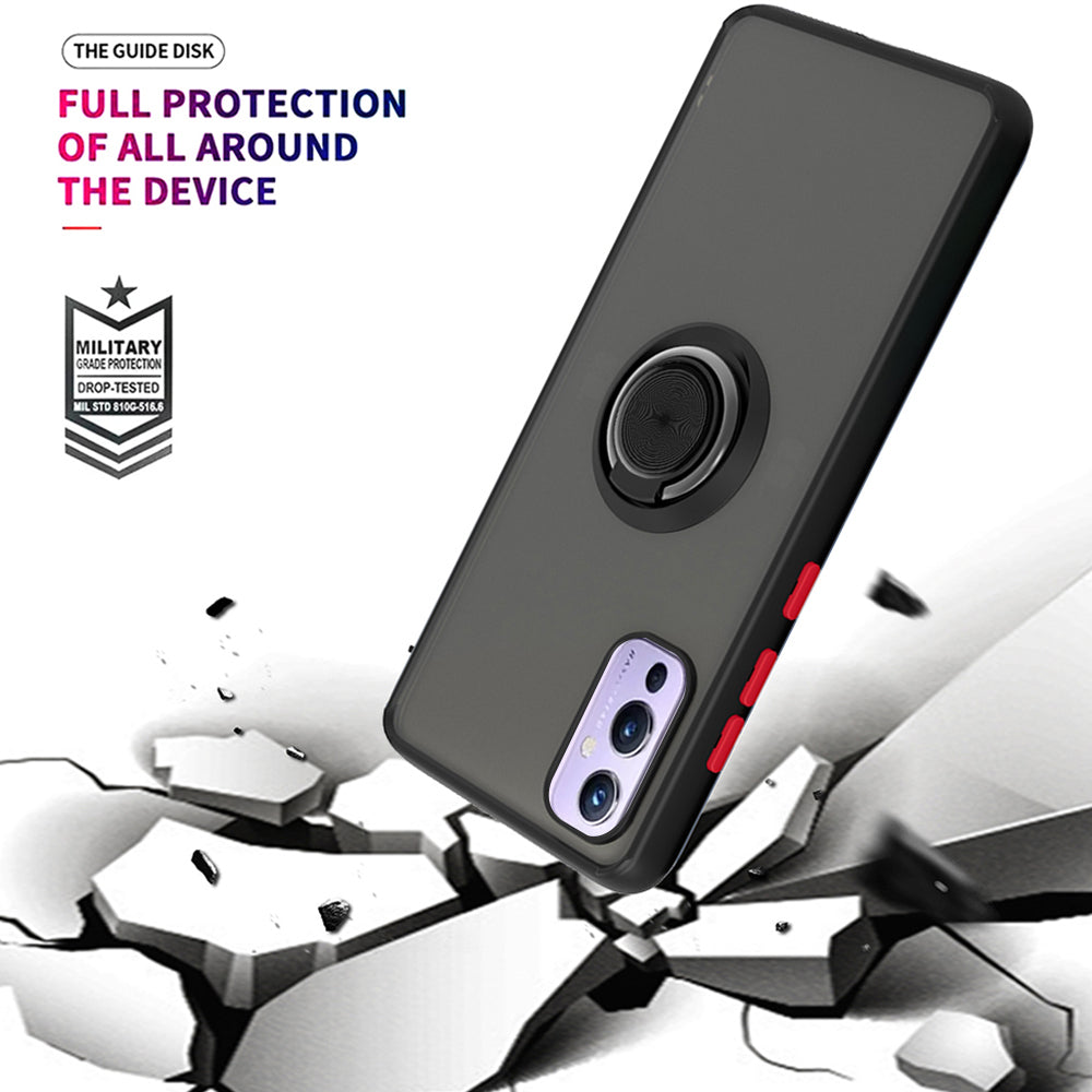 For OnePlus 9 Clear with Ring Kickstand Protective Shock -Absorbing Bumper Shockproof Phone Case Image 4