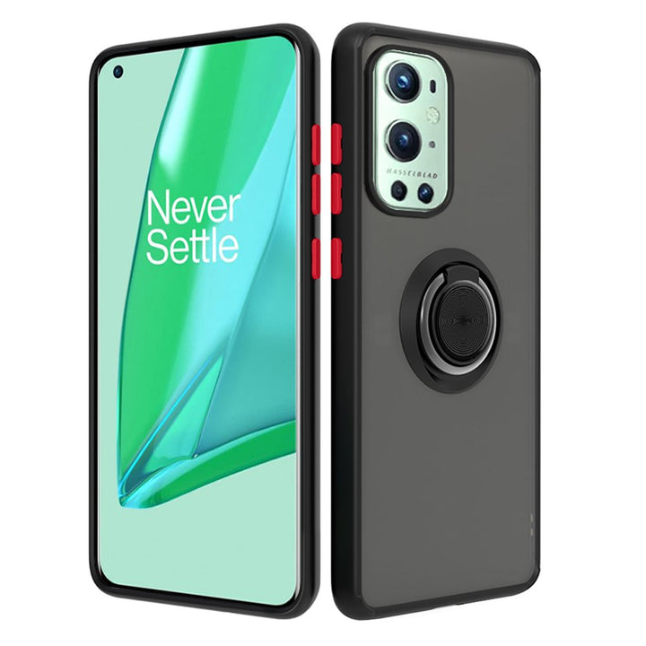 OnePlus 9 Pro Clear Shockproof Case with Ring Kickstand Dual Layer Protection Image 1