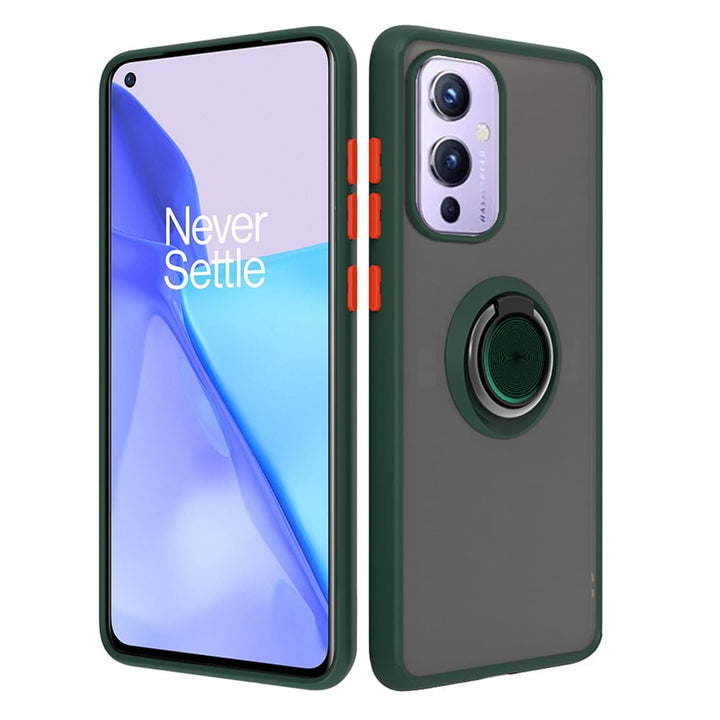 For OnePlus 9 Clear with Ring Kickstand Protective Shock -Absorbing Bumper Shockproof Phone Case Image 7