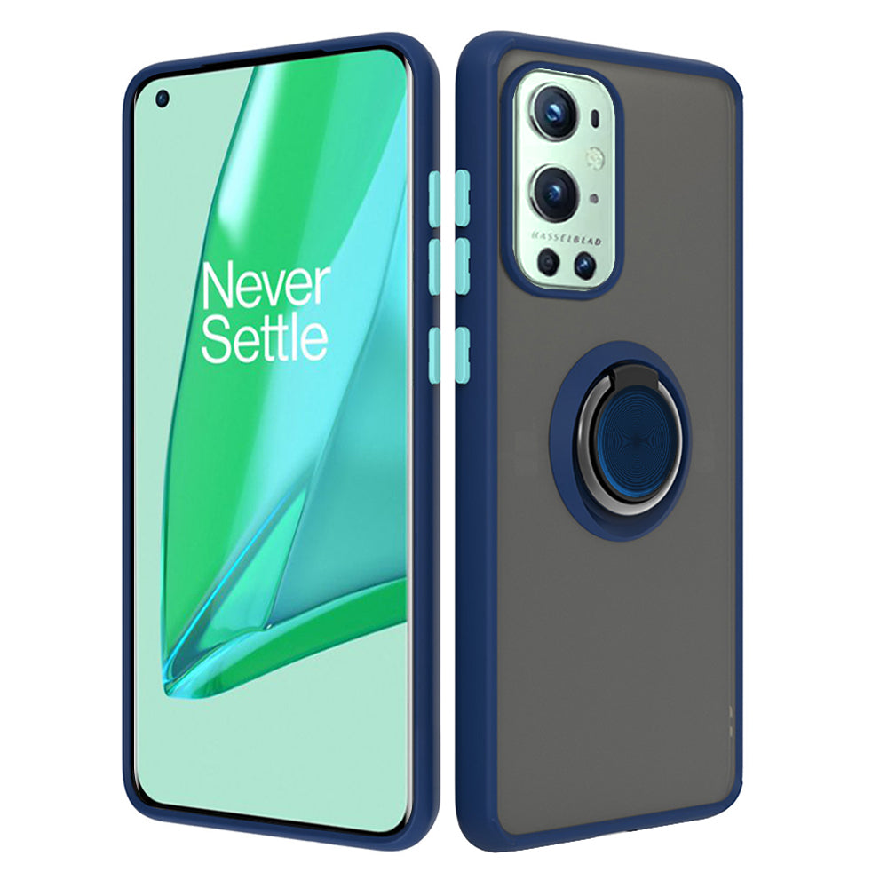 For OnePlus 9 Pro Clear with Ring Kickstand, Protective Shock -Absorbing Bumper Shockproof Phone Case Image 1