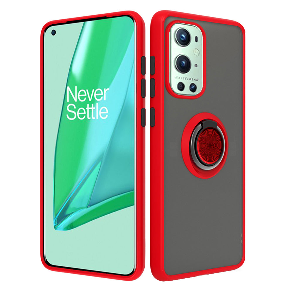 For OnePlus 9 Pro Clear with Ring Kickstand, Protective Shock -Absorbing Bumper Shockproof Phone Case Image 1