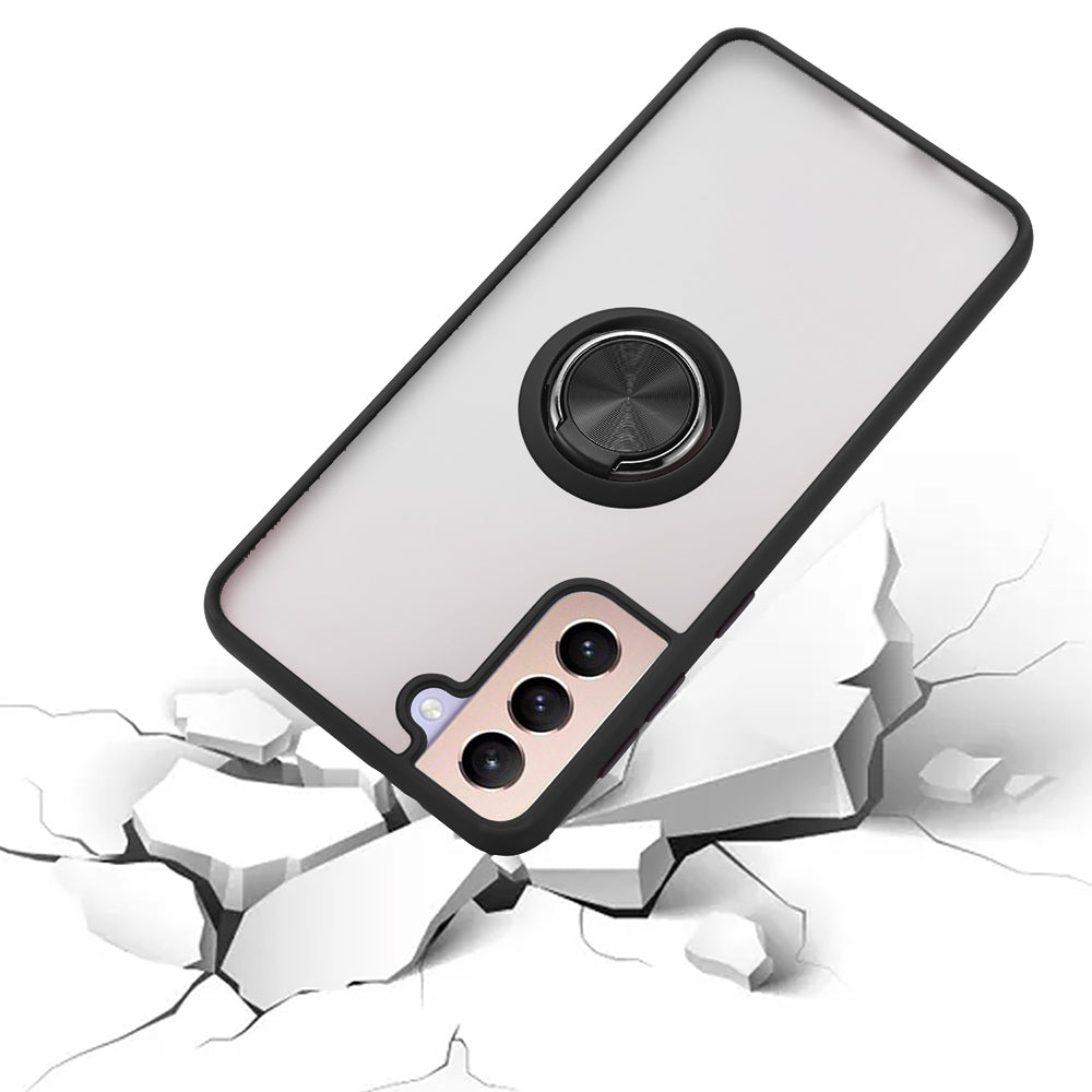 For Samsung Galaxy S22 5G Clear with Ring Kickstand Protective Shock -Absorbing Bumper Shockproof Phone Case Image 3