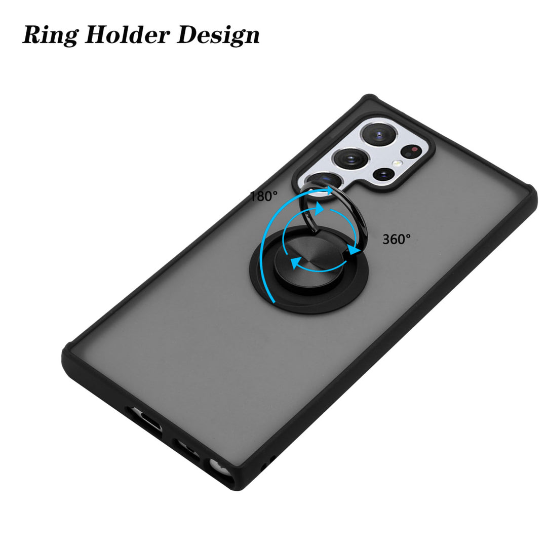 For Samsung Galaxy S22 Ultra 5G Clear with Ring KickstandProtective Shock -Absorbing Bumper Shockproof Phone Case Image 4
