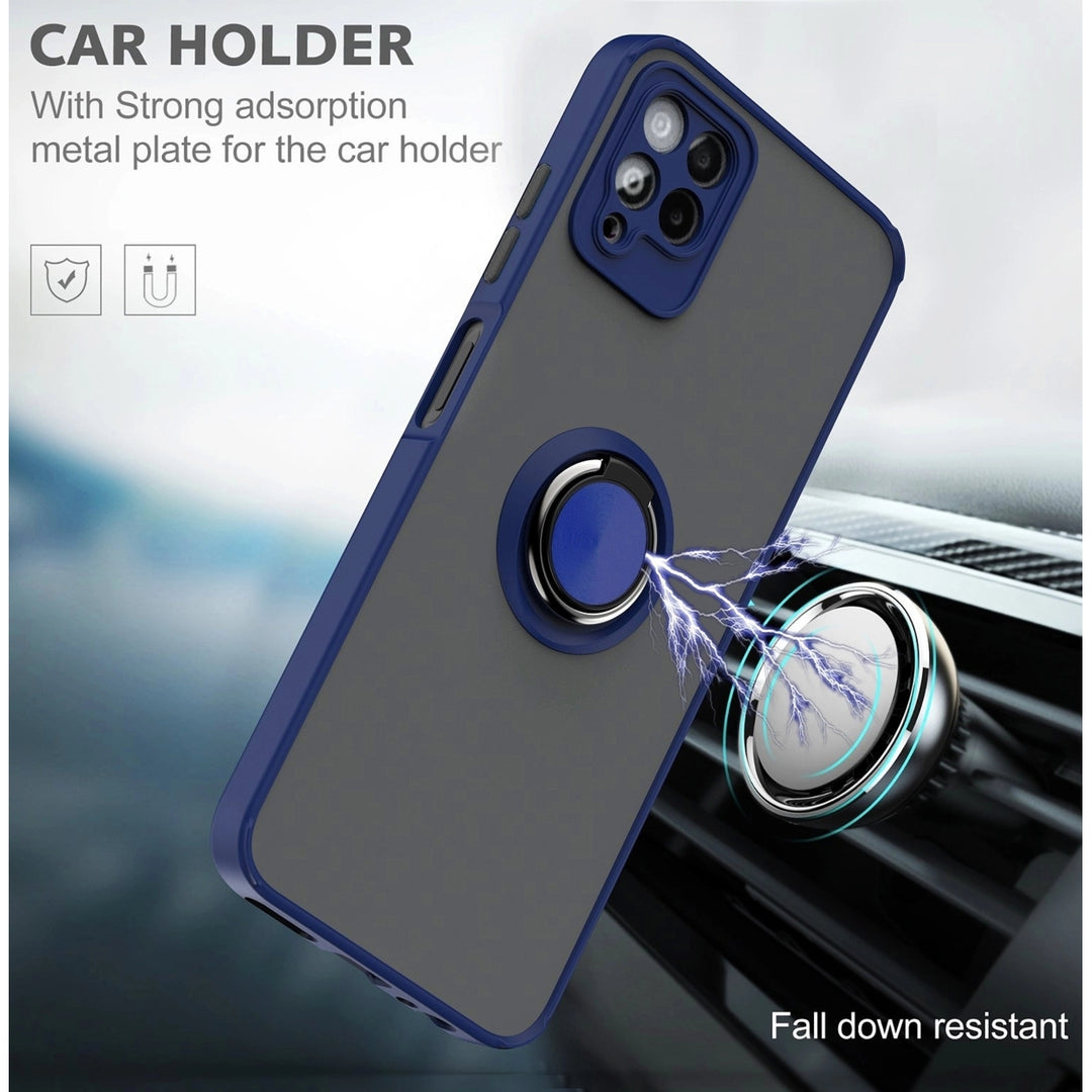 For T-Mobile REVVL 6 Pro 5G Clear with Ring Kickstand Protective Shock -Absorbing Bumper Shockproof Phone Case Image 3