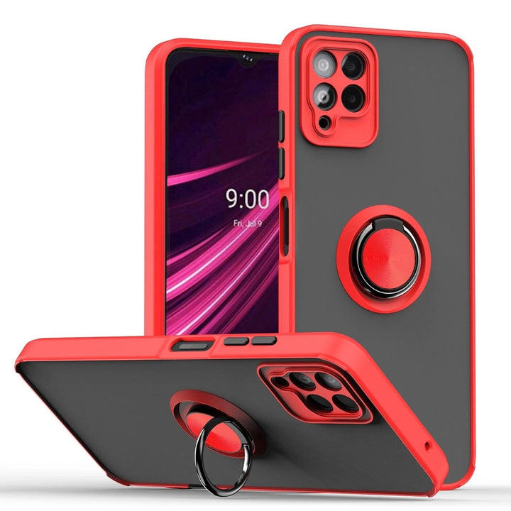 For T-Mobile REVVL 6 Pro 5G Clear with Ring Kickstand Protective Shock -Absorbing Bumper Shockproof Phone Case Image 8