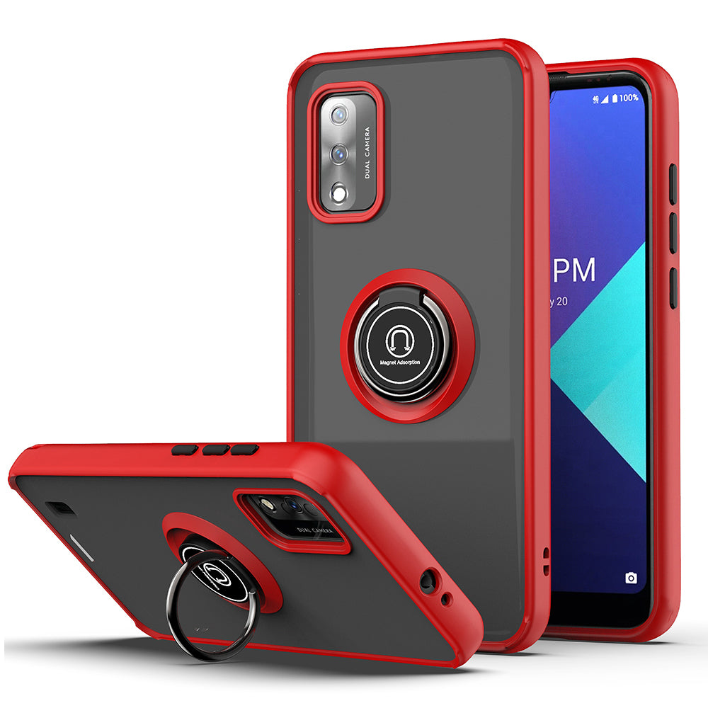 For Wiko Ride 3 Clear with Ring Kickstand Protective Shock -Absorbing Bumper Shockproof Phone Case Image 8